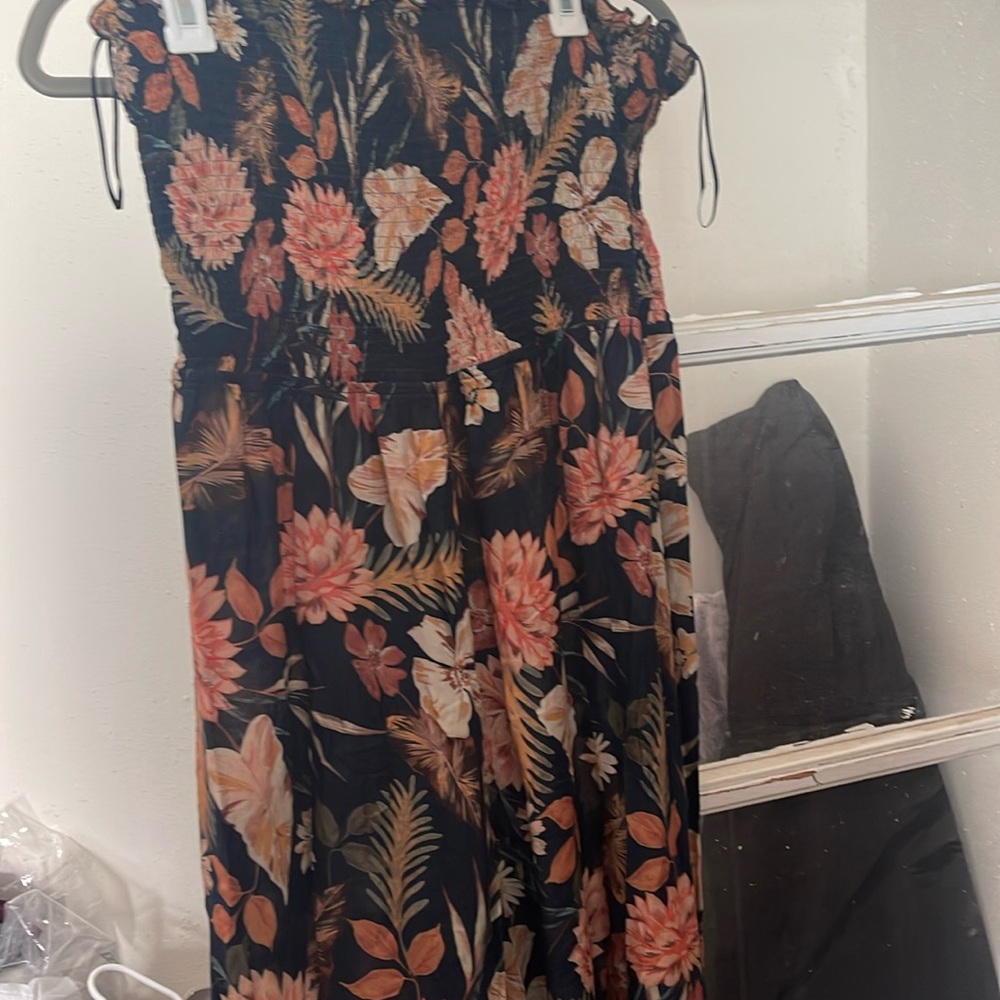 Navy blue with flowers jumpsuit